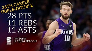 Domantas Sabonis 28 pts 11 rebs 11 asts vs Suns 2324 season [upl. by Hadleigh632]