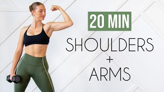 20 MIN DUMBBELL SHOULDERS amp ARMS At Home or Gym [upl. by Aysahc]