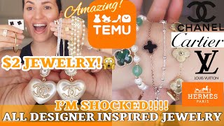 HUGE TEMU JEWELRY amp accessories HAUL  Try on  designer Highend inspired Jewelry [upl. by Tana642]