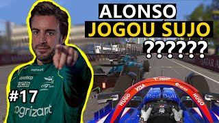 F1 24 MODO CARREIRA episodio 17  BANDEIRA PRETA  ALONSO DEVERIA SER EXPULSO  GP AZERBAIJÃO [upl. by Irok1]