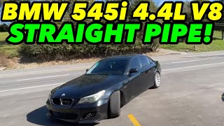 2005 BMW 545i 44L V8 EXHAUST w STRAIGHT PIPES [upl. by Henderson]