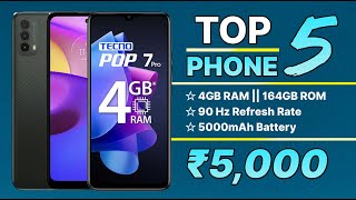 Top 5 Best Mobile Phones Under 5000 In India 2024  Best Phone Under 5000 In 2024 [upl. by Rehpatsirhc367]