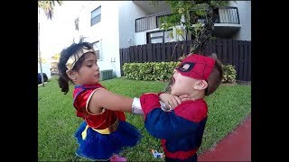 Wonder Woman 1984 VS Spiderman fight scene Pretend play [upl. by Yelraf12]