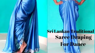 How to wear sri lankan saree draping for danceTraditional Sri lankan dhoti saree Cutipie Lima [upl. by Limaj]