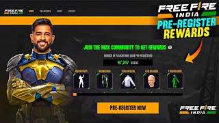 FREE FIRE INDIA PREREGISTER REWARDS🇮🇳 [upl. by Behka356]