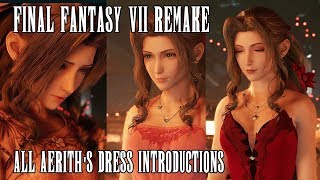 All Aeriths Dress Introductions  Final Fantasy 7 REMAKE in 4K  SPOILERS WARNING [upl. by Yumuk]