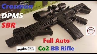 Crosman DPMS SBR Review amp Accuracy Test Full Auto BB Rifle [upl. by Airdnassac]