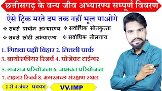 छत्तीसगढ़ के वन्य जीव अभ्यारण्य सम्पूर्ण विवरण For CGPSCCG VyapamCG PoliceSI ।By Windows Classes [upl. by Susanne]