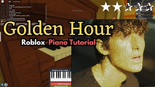 JVKE  Golden Hour  EASY Roblox Piano Tutorial  SHEETS IN DESCRIPTION [upl. by Jacquie311]