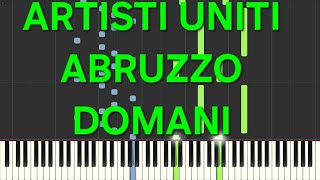 artisti uniti per l abruzzodomanirallentatoslowpiano facile easy tutorial [upl. by Nortyad]