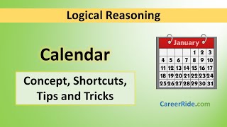 Calendar  Tricks amp Shortcuts for Placement tests Job Interviews amp Exams [upl. by Culberson]