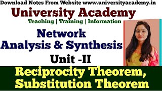 NAS17 Reciprocity Theorem Substitution Theorem  Circuits amp Systems   Solved Examples [upl. by Ynaittirb386]