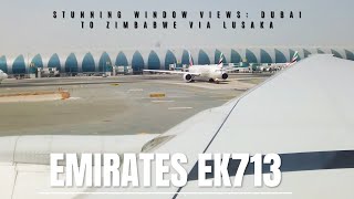 Zimbabwe Adventure Window Seat Views Over Dubai Lusaka amp Harare  Emirates Boeing 777300ER [upl. by Zoller746]