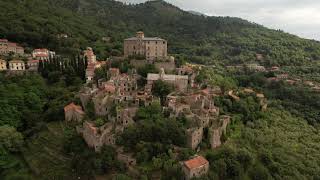 4K Drone videography  Balestrino amazing little ghost village in Italy [upl. by Desmond995]