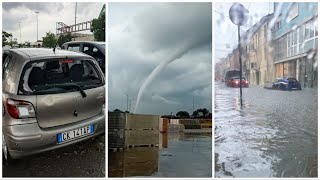 Tromba daria a Rovigo tornado italy waterspout 2562024 [upl. by Ahsauqram172]