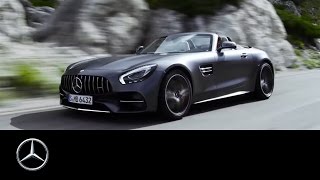 MercedesAMG GT C Roadster 2016 Opentop driving performance  Trailer [upl. by Eiuqnimod]