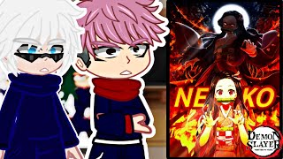 Jujutsu Kaisen React to Nezuko KamadoKNYGacha club 🇧🇷🇺🇲jujutsu kaisen react rap to [upl. by Binnie]