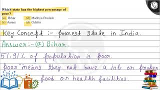 Which state has the highest percentage of poor a Bihar b Madhya Pradesh \ \beginarrayll [upl. by Intisar625]