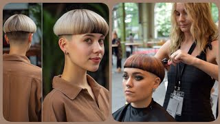 Model Forced to Shave Head Bald For Fashion Showheadshave buzzcut baldundercut short pixie Cuts [upl. by Orland]