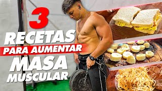 3 RECETAS para AUMENTAR MASA MUSCULAR Fáciles y Baratas [upl. by Erine]