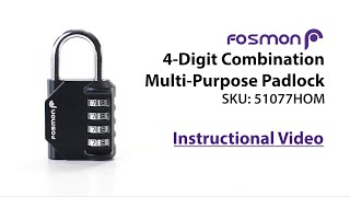 4Digit Combination MultiPurpose Padlock 51077HOM Instructional Video [upl. by Skelly]