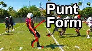 Punting Form Video Breakdown w ASU Football Punter Michael Turk  How to Punt a Football  Hangtime [upl. by Ainak]