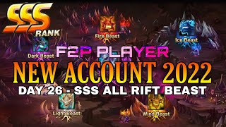 DAY 26  SSS ALL RIFT BEAST SUMMONERS WAR  NEW ACCOUNT 2022 [upl. by Liagabba]