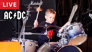 ACDC  Thunderstruck 5 year old Drummer LIVE [upl. by Cordelia]