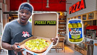 PICKLES Should NOT Be PIZZA  Trying The WEIRDEST Pizza In My Town [upl. by Bud960]