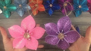 DIY How to make Christmas tree flower ornaments [upl. by Trah]