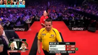 PDC Premier League of Darts 2014  week 11  Wright VS Chisnall [upl. by Eniac]