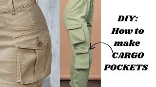 DIY How to make CARGO POCKETS [upl. by Goldi372]