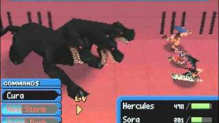 Kingdom Hearts Re Coded  Data Sora Hercules amp Cloud vs Cerberus [upl. by Kaila]