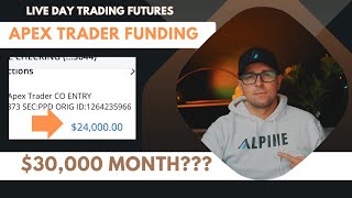 Live Day Trading with Apex Trader Funded Accounts  Scalping NQ for 30000 month [upl. by Yeloc]