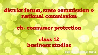 District forum state commission and national commission redressal agencies class 12 bst [upl. by Teews742]