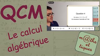 QCM  Le calcul algébrique  Seconde [upl. by Domeniga]