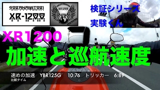 【ハーレーXR1200（大型バイク）加速と巡航速度】検証シリーズ実験君 [upl. by Annia]