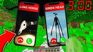 QUI MAPPELLE À 3H00 DU MATIN SUR MINECRAFT  SIREN HEAD ET LONG HORSE [upl. by Anahsohs]