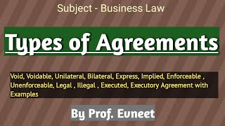 Types of agreement  types of agreement in hindi  kinds of agreement [upl. by Ytiak]