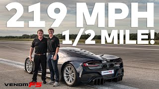 219 MPH Standing Half Mile Venom F5 Test Run [upl. by Somerville]