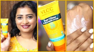 VLCC FairGlow Sun Screen Lotion With SPF 20  Sunscreen for Indian Skin  Good or Bad [upl. by Yra]