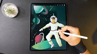 Astronaut 💫 iPad Pro Art [upl. by Aehc]