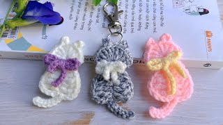 Wow amazing easy crochet cat keychain crochetanywhere [upl. by Ddal421]