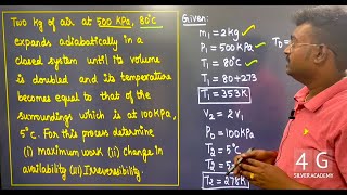 Irreversibility Availability Problem in Tamil  Engineering Thermodynamics in Tamil ME3391 Unit 3 [upl. by Atikam]