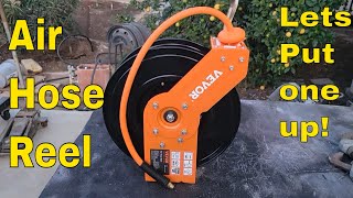 CHEAPER than Harbor Freight  Air Hose retracting reel  Lets put one up  vevor [upl. by Abie]