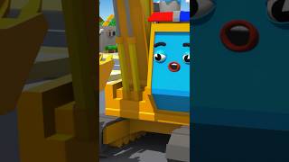 Excavator🚜 Becomes a Police Officer🚔 Car Cartoon 😍 carcartoon cars cartoon shortsvideo [upl. by Ernaline631]