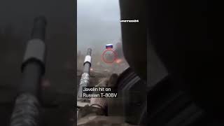 🇺🇦Javelin hit on 🇷🇺 T80BV tank Russian occupier filmed the destruction of his accomplices shorts [upl. by Eugen]