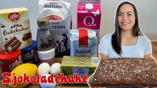 Sjokoladekake Chocolate cake Norwegianrecipecakedelecious [upl. by Roderic]