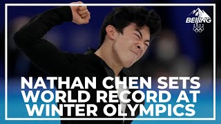 Nathan Chen performs historic routine at Winter Olympics [upl. by Maxma]