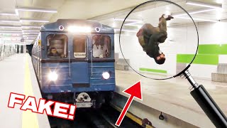 Exposing FAKE flip in front of a subway train  Storror tube race [upl. by Alaik]